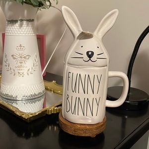 Rae Dunn FUNNY BUNNY Easter Topper Mug